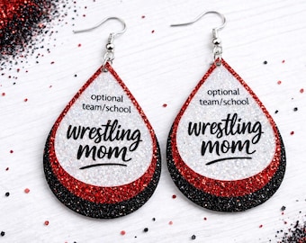 Wrestling earrings, custom and personalized wrestling earrings.