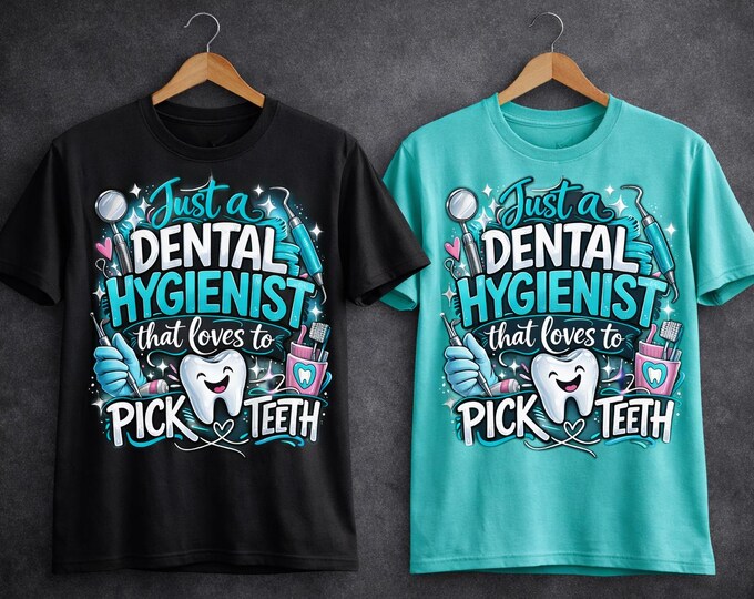 Funny Dental Hygienist PNG, Teeth Picking Shirt Design (Sublimation)