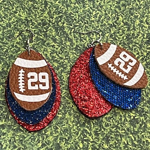 Custom, personalized football earrings, team earrings, game day, school sport earrings, sports jewelry