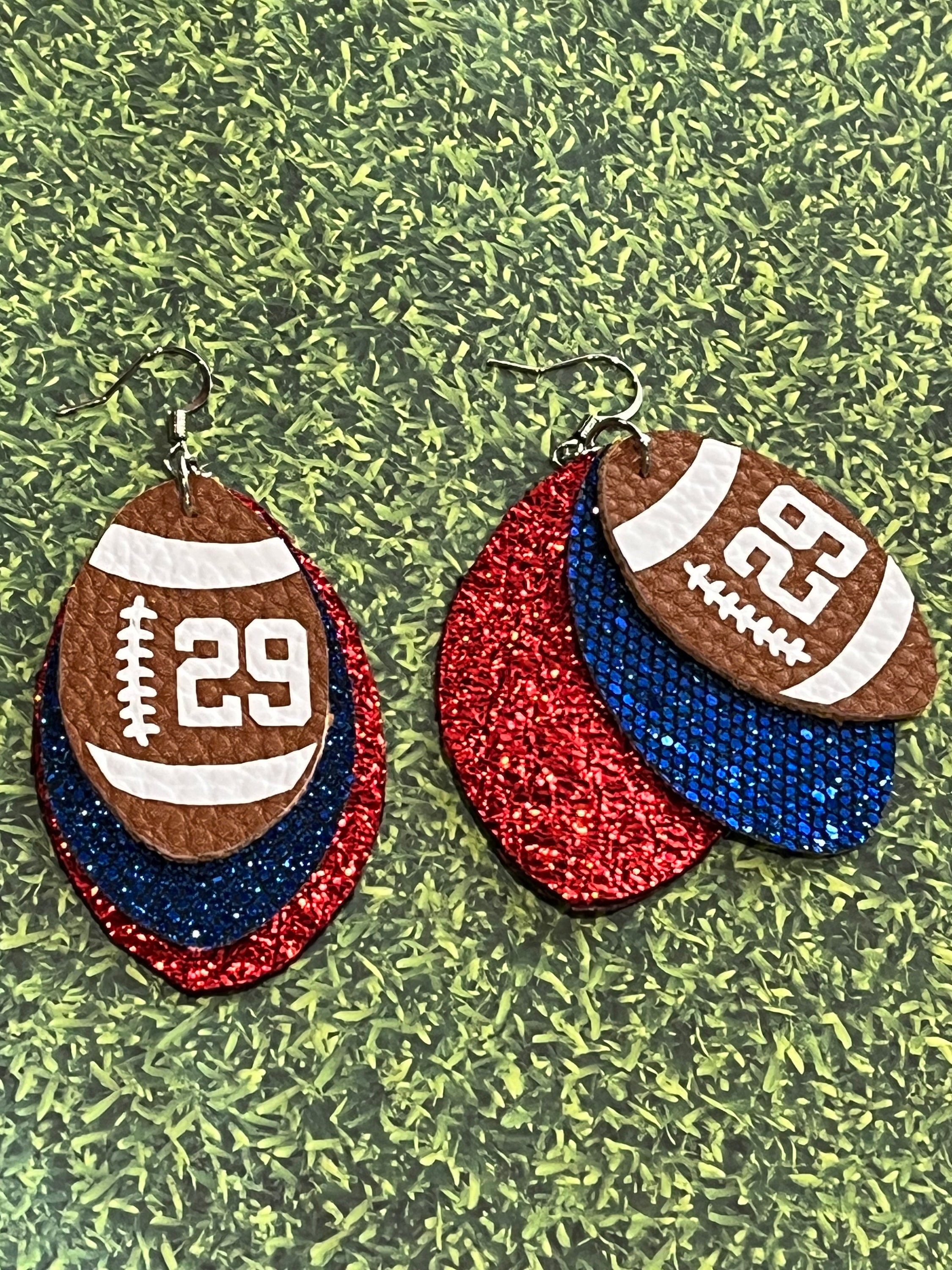 Custom, personalized football earrings, team earrings, game day, school sport earrings, sports jewelry