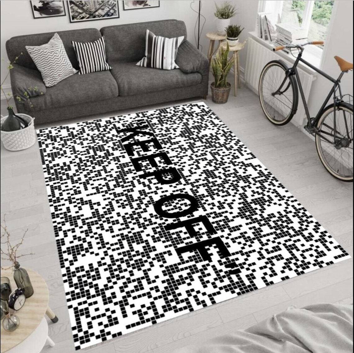 Keep off Rug IKEA off White Rug Keep off Carpet Black and Etsy