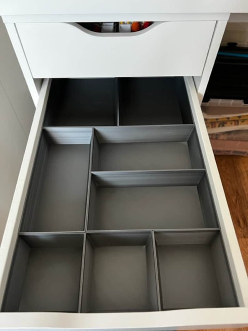 Schubladeneinsatz flache Schublade für einen IKEA Alex-Schubladenschrank 36x70 Nähzimmer Büro 8-teilig Bild 8