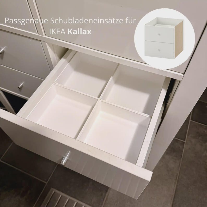 Modularer Schubladeneinsatz für IKEA Kallax Schreibtischschubladen | Individuelle Aufbewahrungslösung | Büro | Kosmetik | Bastelmaterial