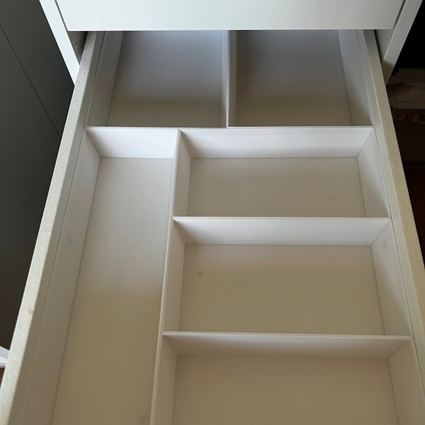 Schubladeneinsatz (flache Schublade) für einen IKEA Alex-Schubladenschrank 36x70 - Nähzimmer - Büro - 6-teilig