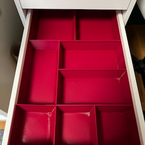 Schubladeneinsatz flache Schublade für einen IKEA Alex-Schubladenschrank 36x70 Nähzimmer Büro 8-teilig Magenta