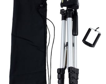 Universal Aluminum Tripod: Telescopic Camera & Phone Holder with Carry Case