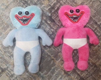 Huggy & Kissy Missy Plush Set: Blue and Pink Stuffed Dolls (30cm)