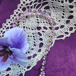 Bridgerton Kate Sharma Necklace: Lavender Czech Glass Choker