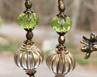 Vintage  Victorian inspired handmade Chunky dangle earrings.