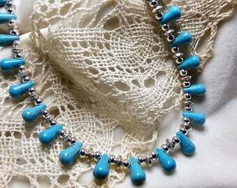 Boho Turquoise Choker Necklace *Handmade