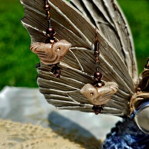 Boho Bird Earrings with Copper or Bronze*Hypoallergenic Earrings