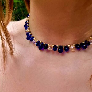 Bridgerton Choker replica *Cobalt Blue* Kate Sharma Necklace *Glass beaded Choker