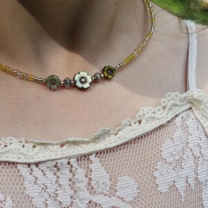 Boho  flower Choker*  Choice of Color*Red Choker* Yellow Choker