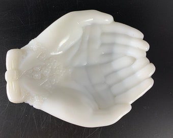 Avon Milk Glass Footed Hand Dish