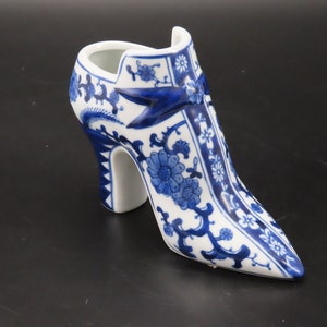 Vintage 1999 Blue and White High-heeled Shoe by Berkshire