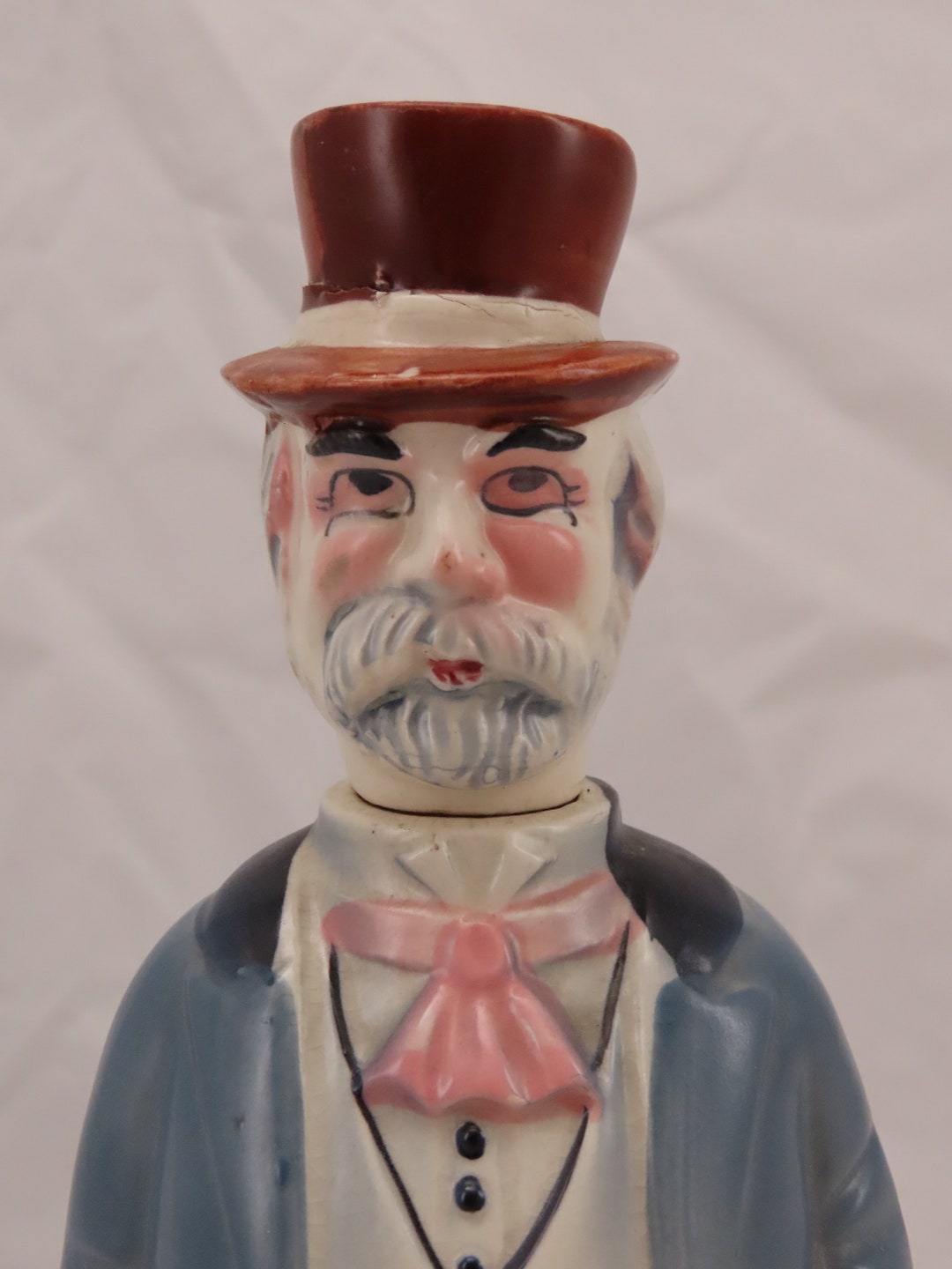 Vintage 1970s Whiskey/bourbon Decanter Gentleman Figurine Etsy