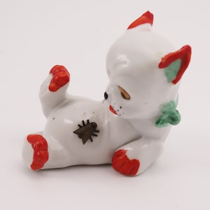 Vintage Pug Terrier Shiny Glazed Porcelain Figurine Dog Germany 5557