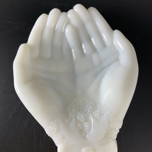 Avon Milk Glass Footed Hand Dish