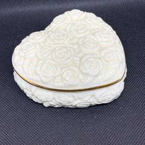 Vintage Lenox Porcelain Heart-Shaped Trinket Box,