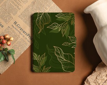 Olive Green Leaves Kindle Case Kindle Paperwhite 11th Generation, All new kindle 6" 2022 case,kindle paperwhite 2021 case kindle