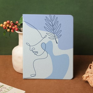 Sky Blue Line Art iPad case, iPad Air 5 2022, iPad Pro 11/12 iPad 9 2021, iPad 10 2022, iPad Air4, iPad mini 5 6 Custom name iPad