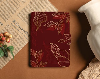 Lychee Red Leave Kindle Case Kindle Paperwhite 11.a generación, funda Kindle completamente nueva de 6" 2022, funda Kindle Paperwhite 2021