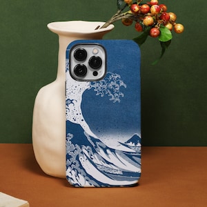 Funda para iPhone 14 Pro Max de La Gran Ola de Kanagawa. Personaliza tu funda para iPhone 14, 13, 12, 11 Pro, XR, XS, X, SE 2020, 2022, 7/8P.