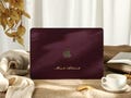 Magenta Lychee Pattern Personalized Leather Macbook Hard Case For M2 Air 13 2022 A2681 Pro 13 A2338 Pro 14 15 16 Air 15 A3241, Laptop Case product logo