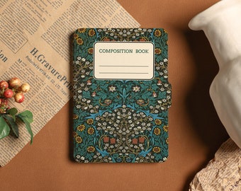 Retro Floral Notebook Kindle-hoes Kindle Paperwhite 11e generatie, geheel nieuwe Kindle 6" 2022-hoes, Kindle Paperwhite 2021-hoes Kindle