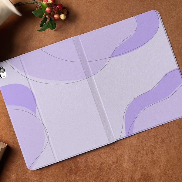 Lavender Purple Art iPad case, iPad Air 5 2022, iPad Pro 11/12 iPad 9 2021, iPad 8 2020, iPad Air4, iPad mini 5 6 Custom name iPad