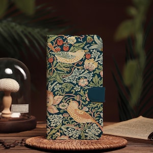 Bohemian Mockingbird Personalised Wallet Flip Phone Case, Engraved Name Retro iPhone Case for 16 15 14 13 12 11 XR SE