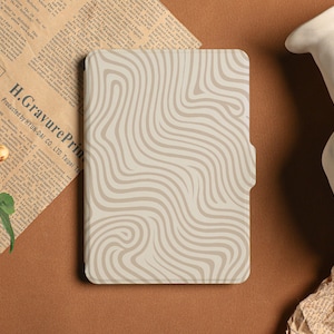 Khaki Abstract Lines Kindle Case Kindle Paperwhite 11th Generation, All new kindle 6&quot; 2022 case,kindle paperwhite 2021 case kindle