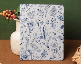 Étui iPad fleurs peintes à la main vintage, iPad Air 5 2022, iPad Pro 11/12 iPad 9 2021, iPad 8 2020, iPad Air4, iPad mini 5 6 iPad nom personnalisé