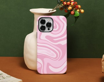 Étui Pink Marble Art iPhone 14 Pro Max, Personnaliser l’étui iPhone pour iPhone14 13 12 11 Pro XR XS X SE 2020 2022 7/8P