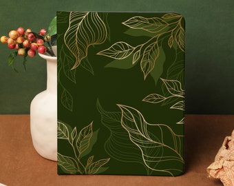 Olive Green Leaves iPad case, iPad Air 5 2022, iPad Pro 11/12 iPad 9 2021, iPad 10 2022, iPad Air4, iPad mini 5 6 Custom name iPad