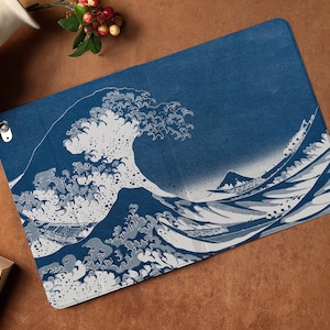 La gran ola de Kanagawa Funda para iPad, iPad Air 5 2022, iPad Pro 11/12 iPad 9 2021, iPad 8 2020, iPad Air4, iPad mini 5 6 Nombre personalizado iPad