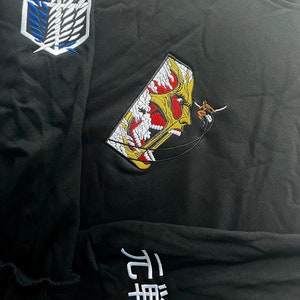 Attack on titan embroidered hoodie 2025