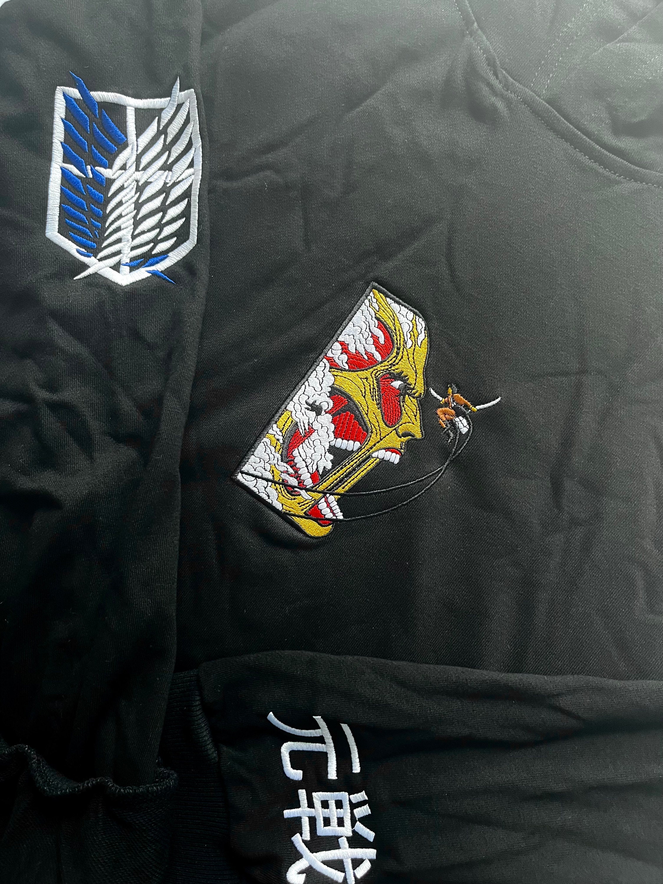Tatakae Fight Anime Inspired Hoodie Embroidered Hoodie Triple
