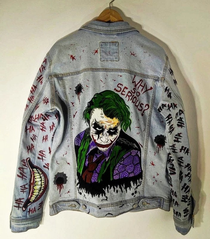 Joker Jeans Jacket Unique Handmade 