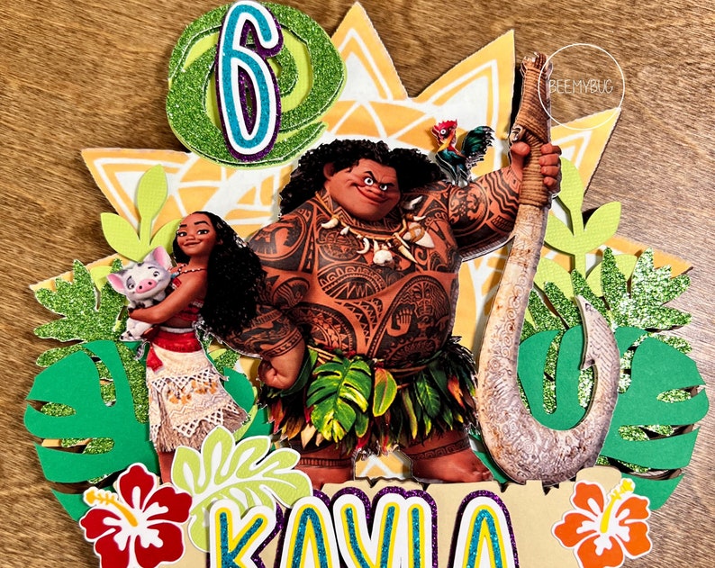 Moana Cake Topper Moana Birthday Moana Birthday Decor Birthday Decor Handmade