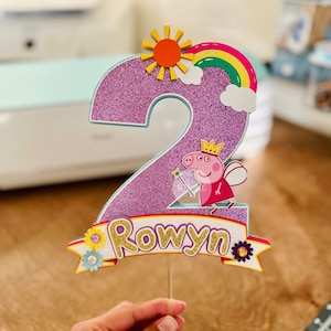 Pig Cake Topper | Cake Topper | Girl Cake Topper | Girl Birthday | Birthday Decor | Birthday | Handmade