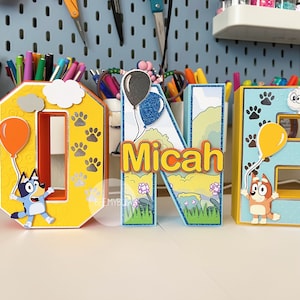 Blue Dog 3-D Letters | Blue Dog Birthday | Birthday Decor | Party Decor | Boy Birthday | 3-D Custom Letter(s) | 3-D Number(s) | Handmade