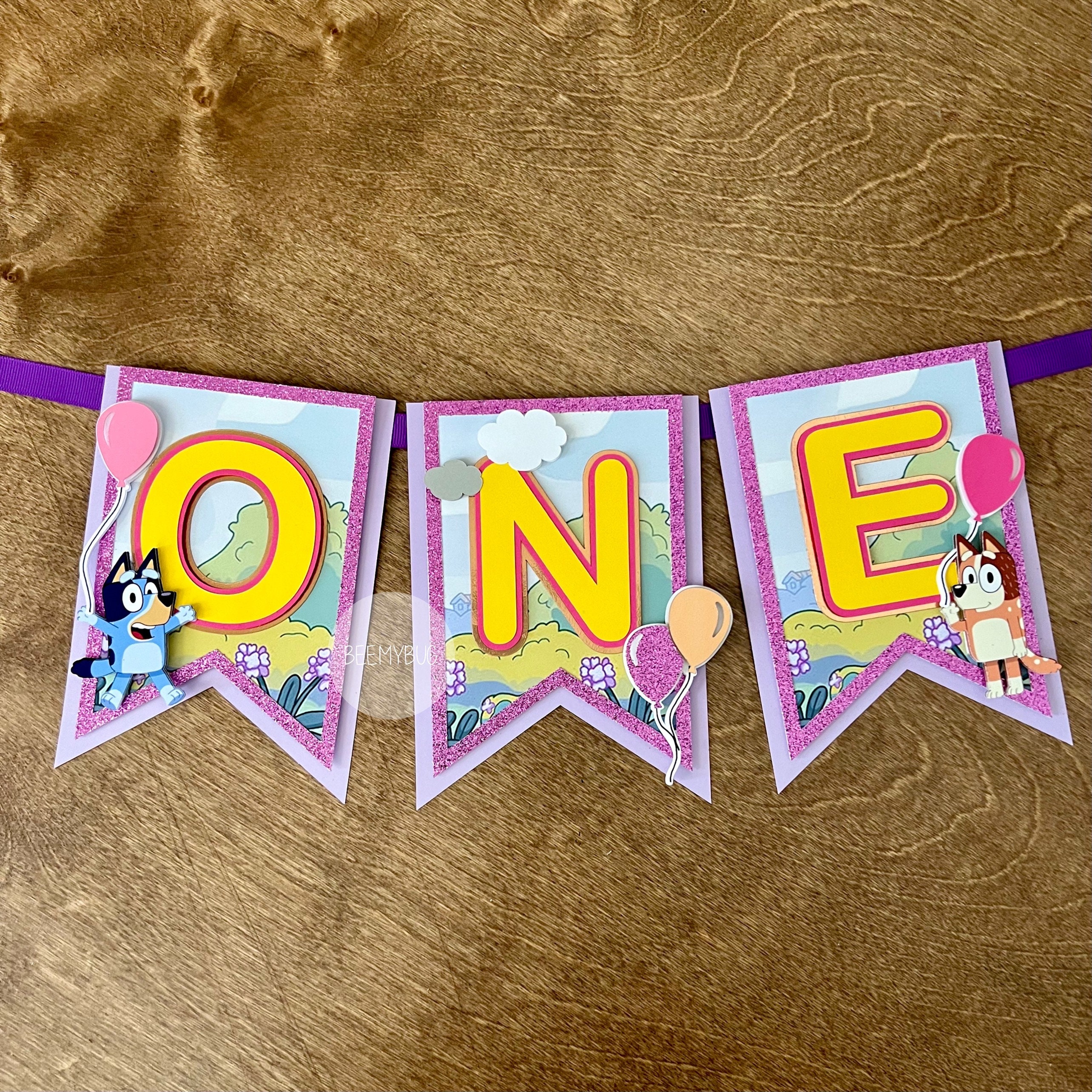 Bluey Name + Age Banner