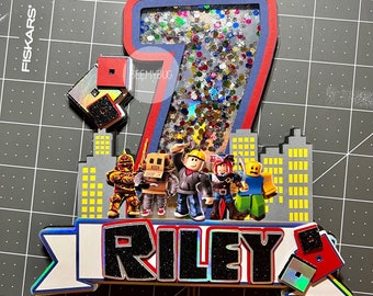 Roblox Cake Topper | Shaker Cake Topper | Cake Topper | Roblox Birthday | Birthday Decor | Handmade