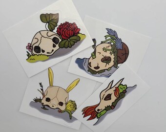 Pokemon Skull Stickers | Charizard | Blastoise | Venusaur | Pikachu | Skull Sticker | Pokemon Terrarium | Oddities