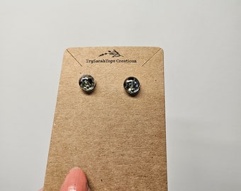 Blue Gem Earrings | Resin Jewelry | Swarovski Crystals in Resin | Blue Gems | Oddities
