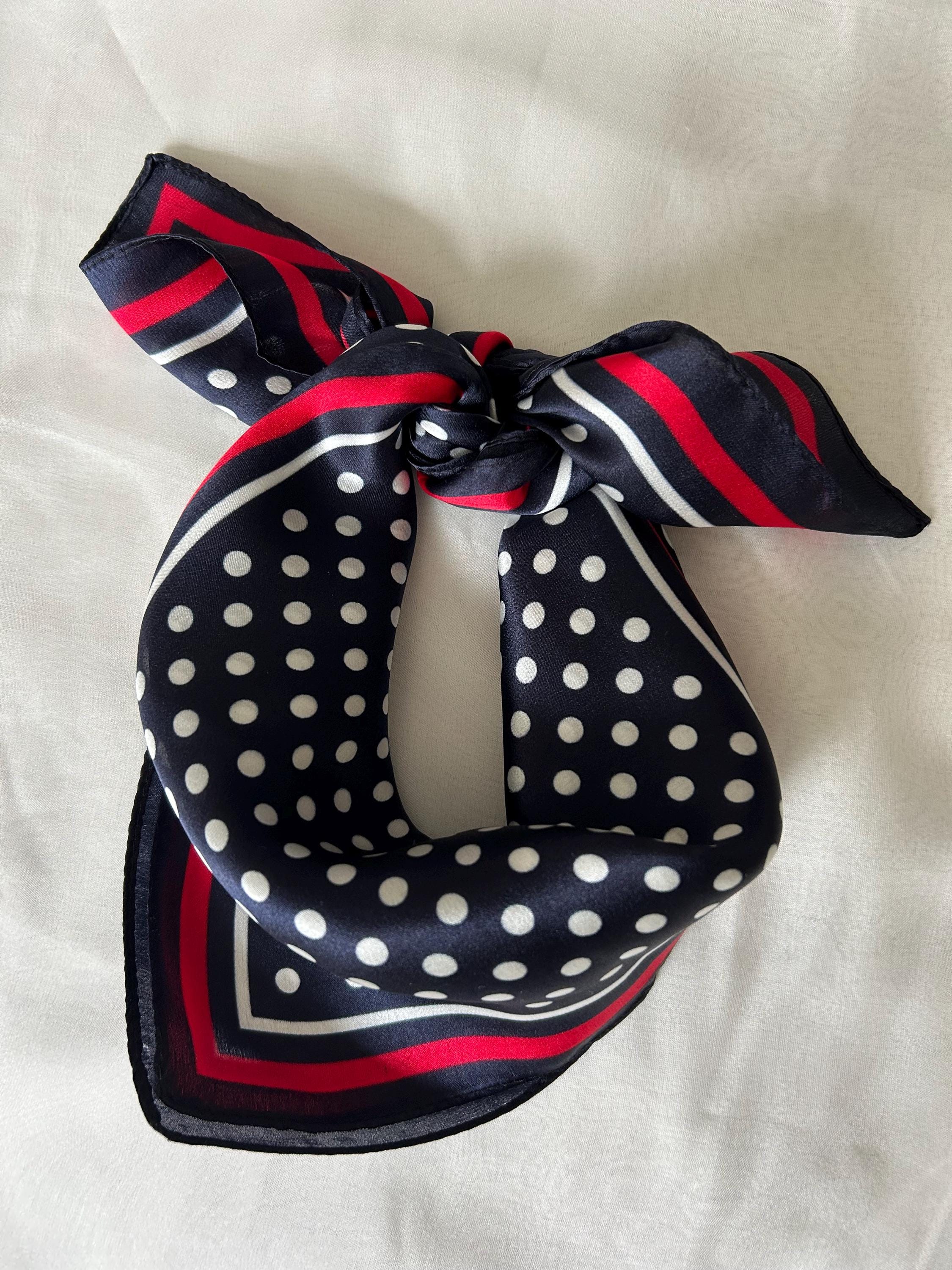 Polka Dot Silk Scarf - Etsy
