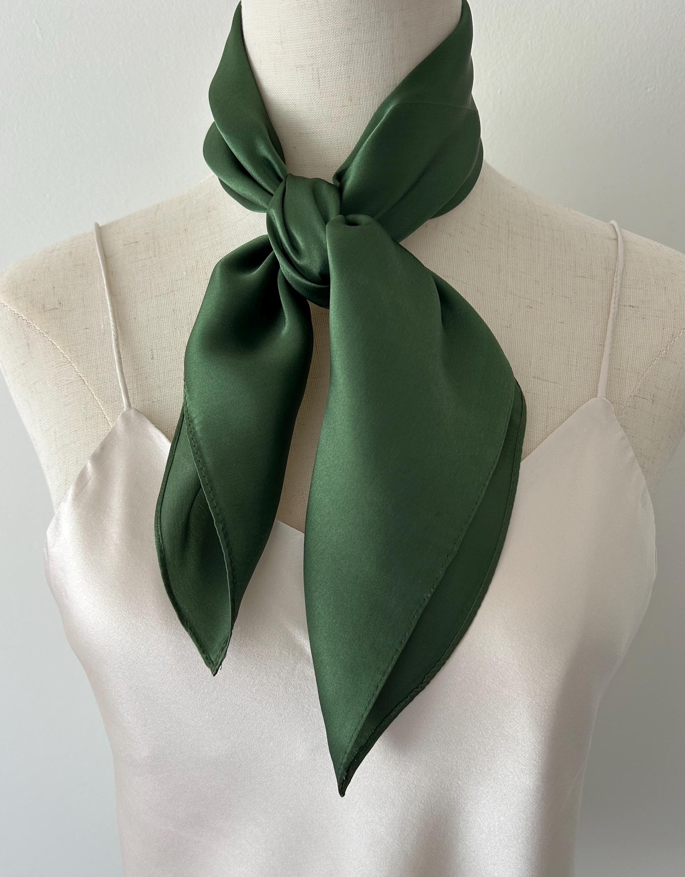 Green Mulberry Silk Scarf 26