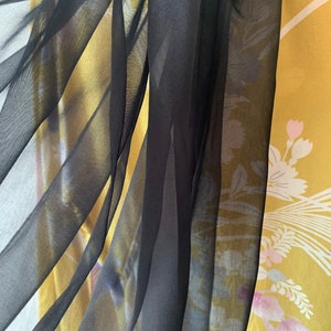 Mulberry Silk Chiffon Scarf: Large Black Evening Shawl 71&quot;x43&quot;