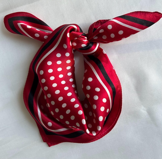Mulberry Silk Scarf: Pink Magenta White Polka Dots  display picture 2